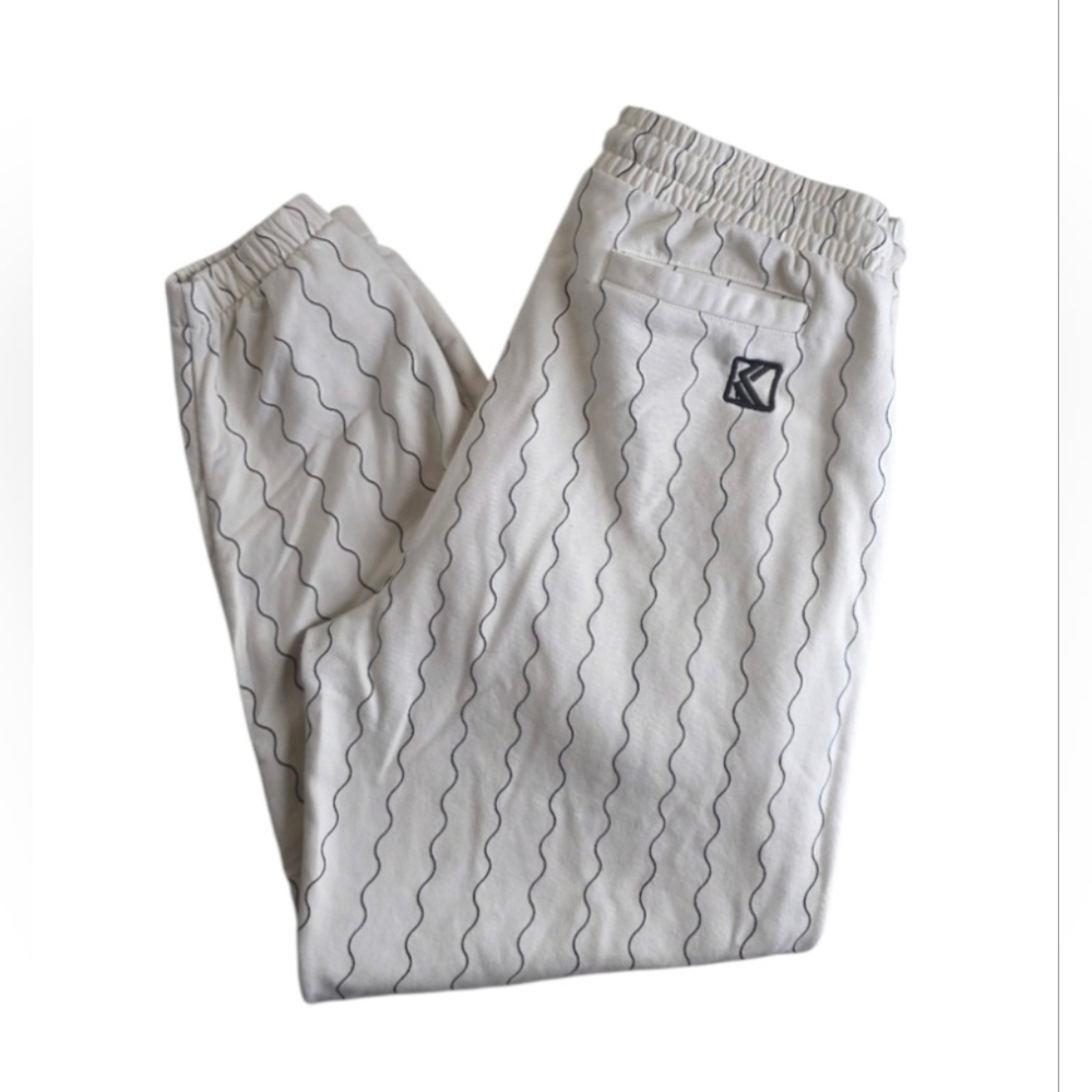 Karl Kani Men's SMALL SIGNATURE ZICZAC PINSTRIPE RELAXED FIT SWEAT PANTS
